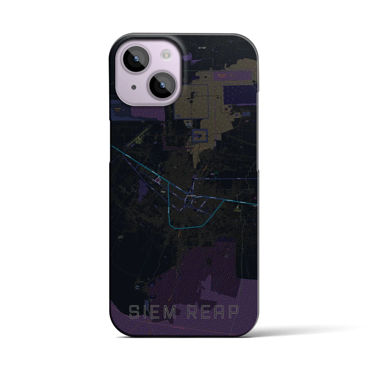 【シェムリアップ(カンボジア)】地図柄iPhoneケース(バックカバータイプ)