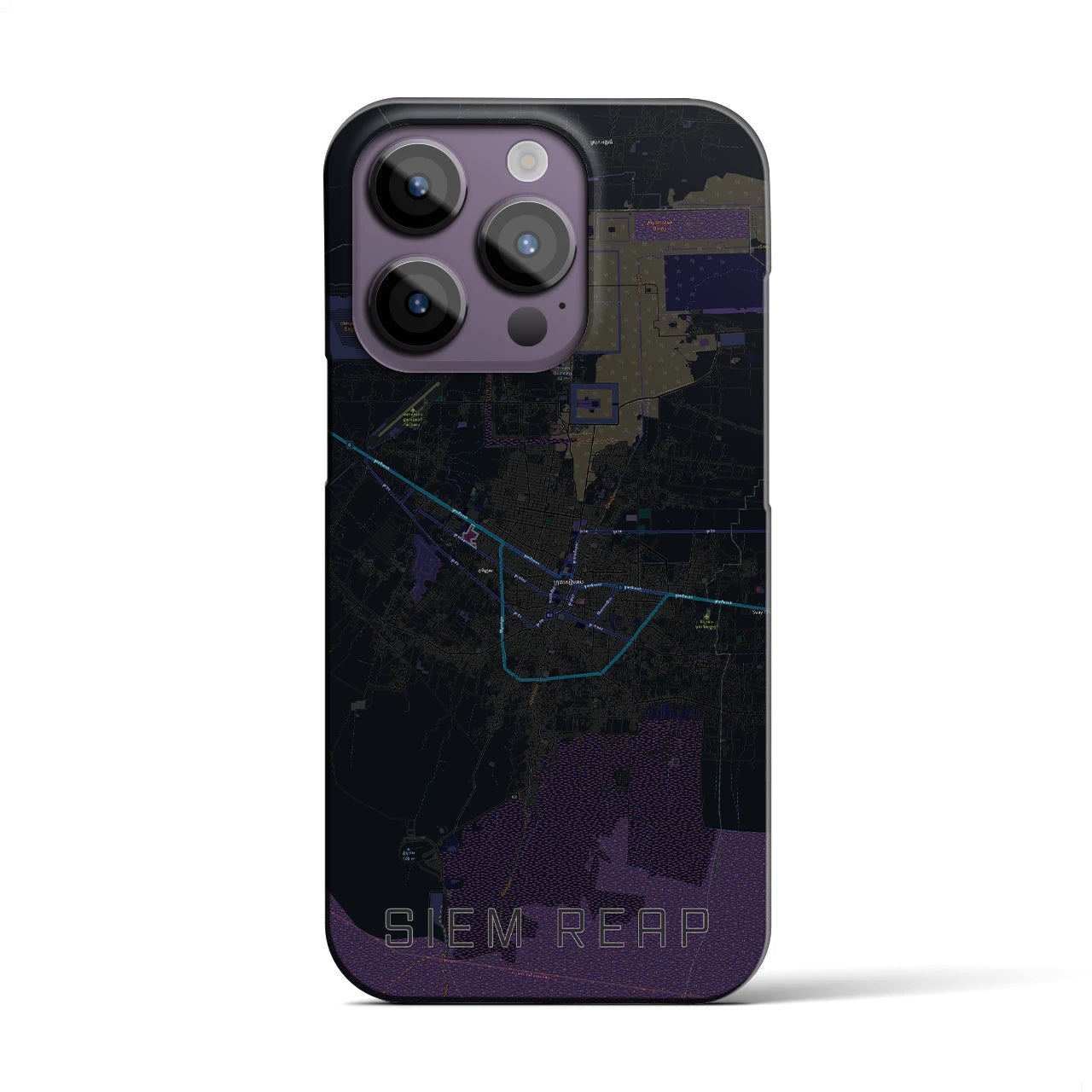 【シェムリアップ(カンボジア)】地図柄iPhoneケース(バックカバータイプ)
