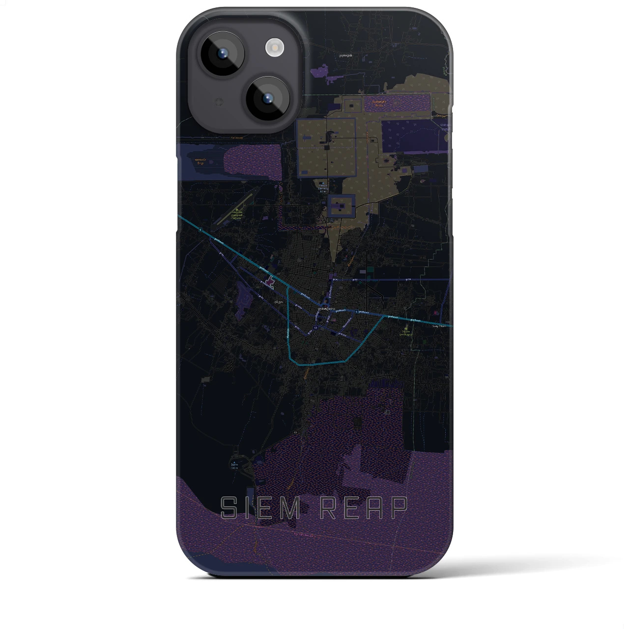 【シェムリアップ(カンボジア)】地図柄iPhoneケース(バックカバータイプ)