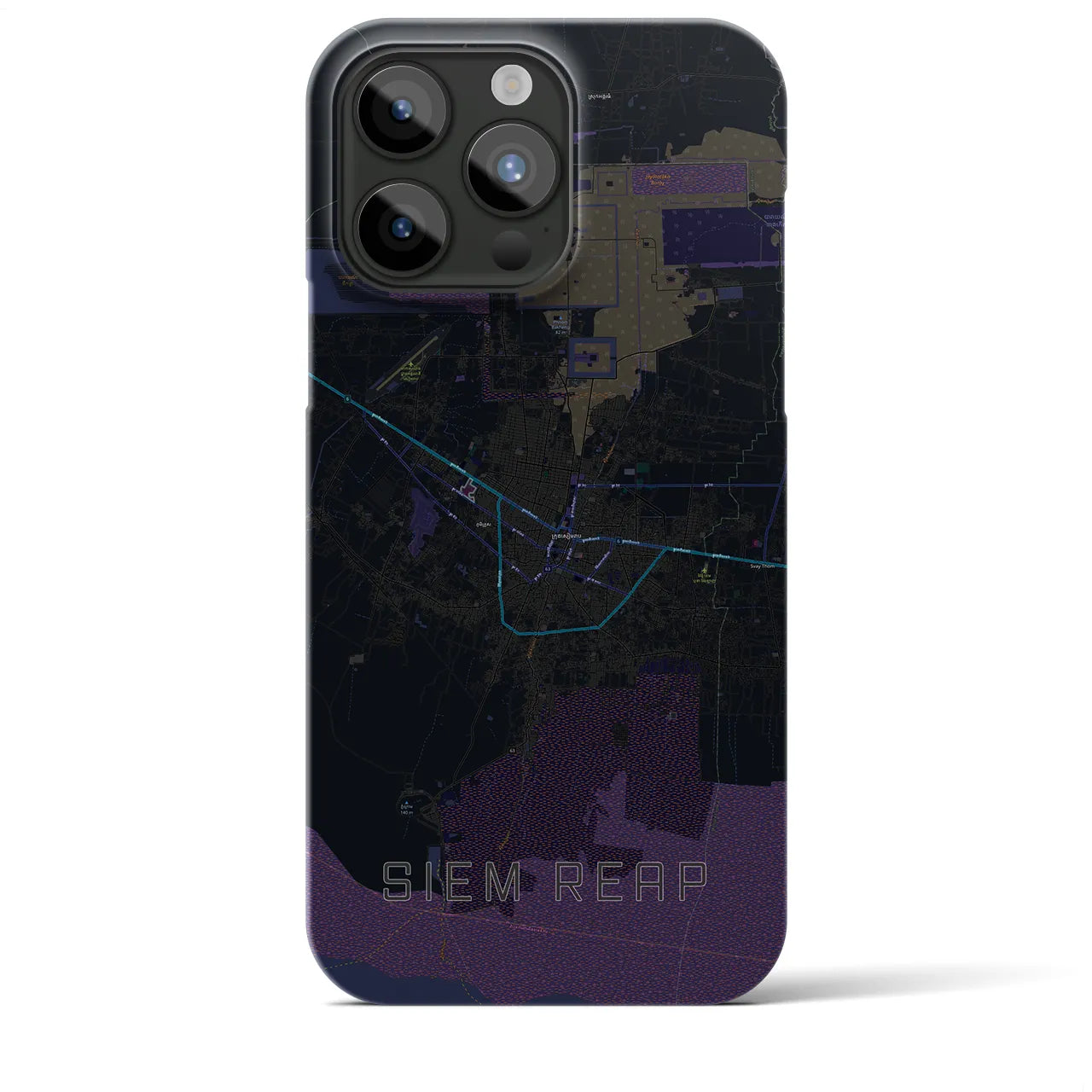 【シェムリアップ(カンボジア)】地図柄iPhoneケース(バックカバータイプ)