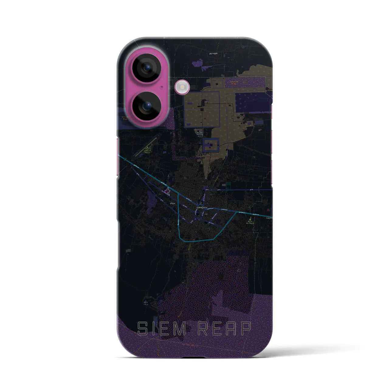 【シェムリアップ(カンボジア)】地図柄iPhoneケース(バックカバータイプ)