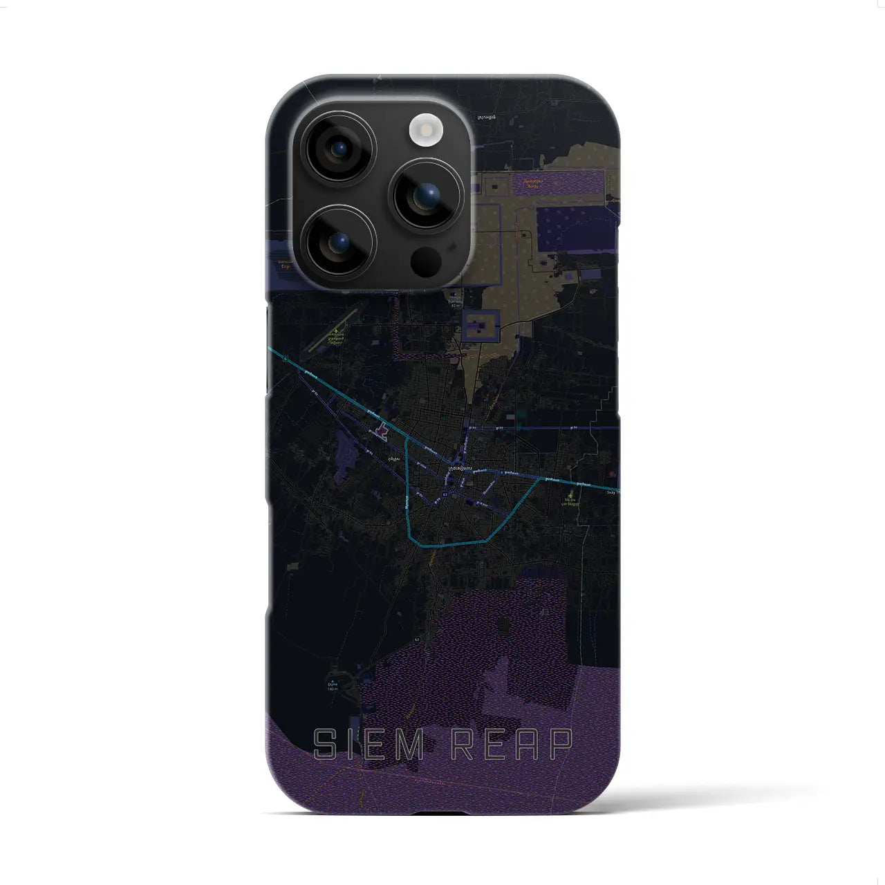 【シェムリアップ(カンボジア)】地図柄iPhoneケース(バックカバータイプ)