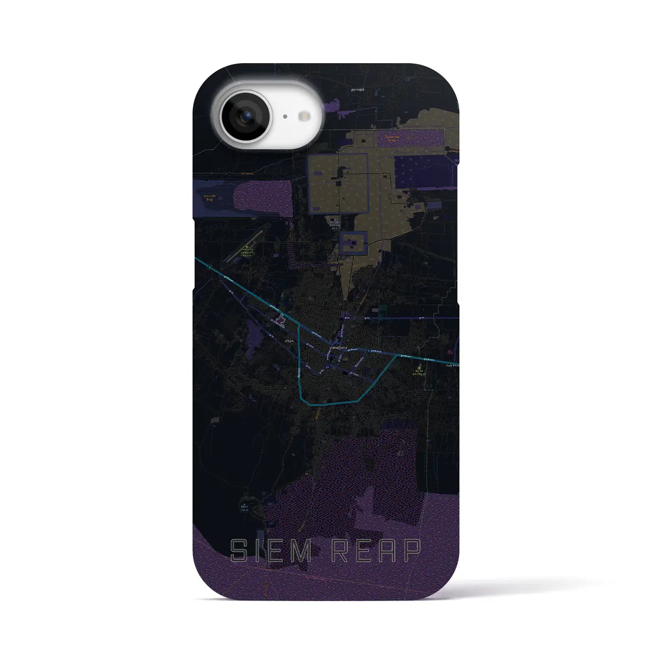 【シェムリアップ(カンボジア)】地図柄iPhoneケース(バックカバータイプ)