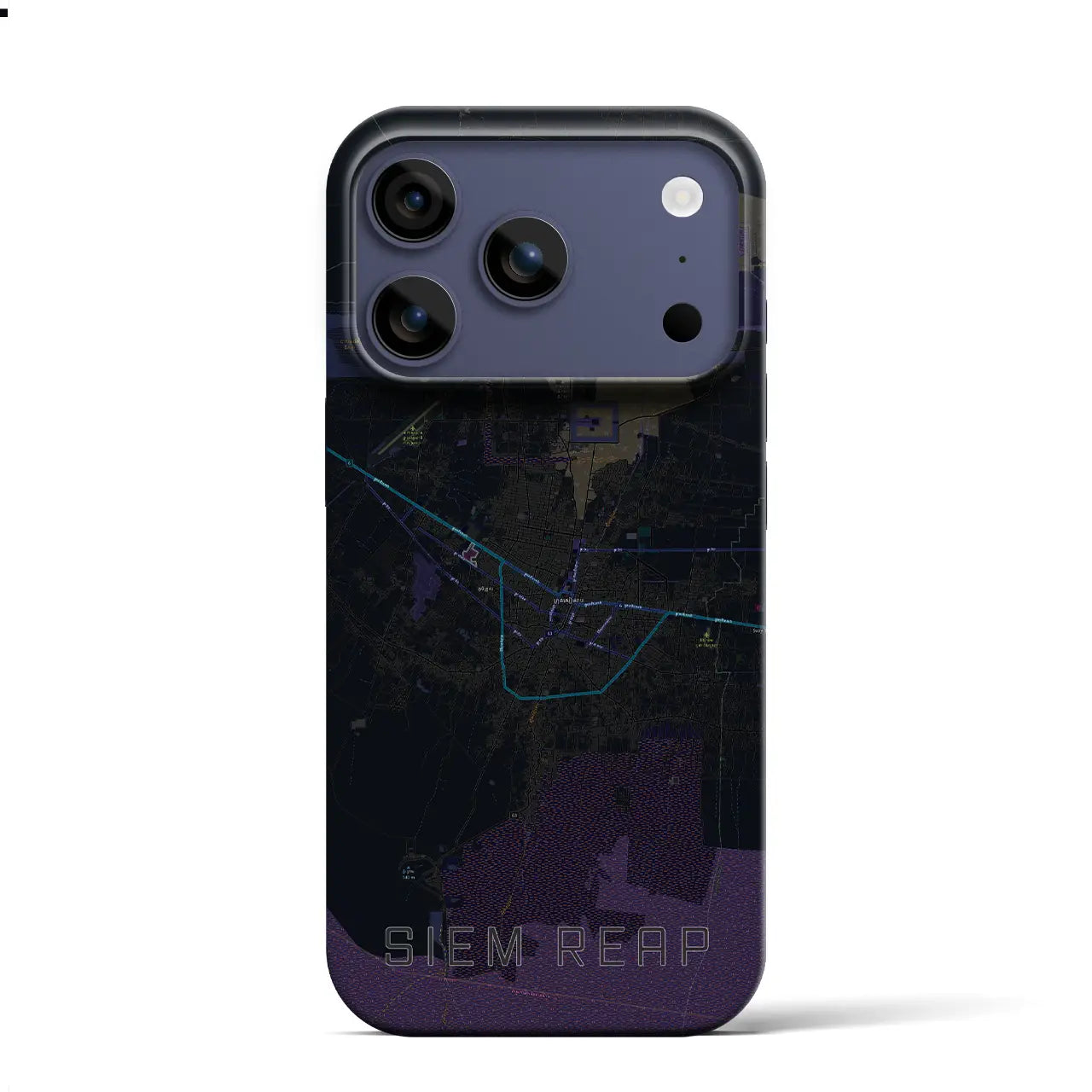 【シェムリアップ(カンボジア)】地図柄iPhoneケース(バックカバータイプ)