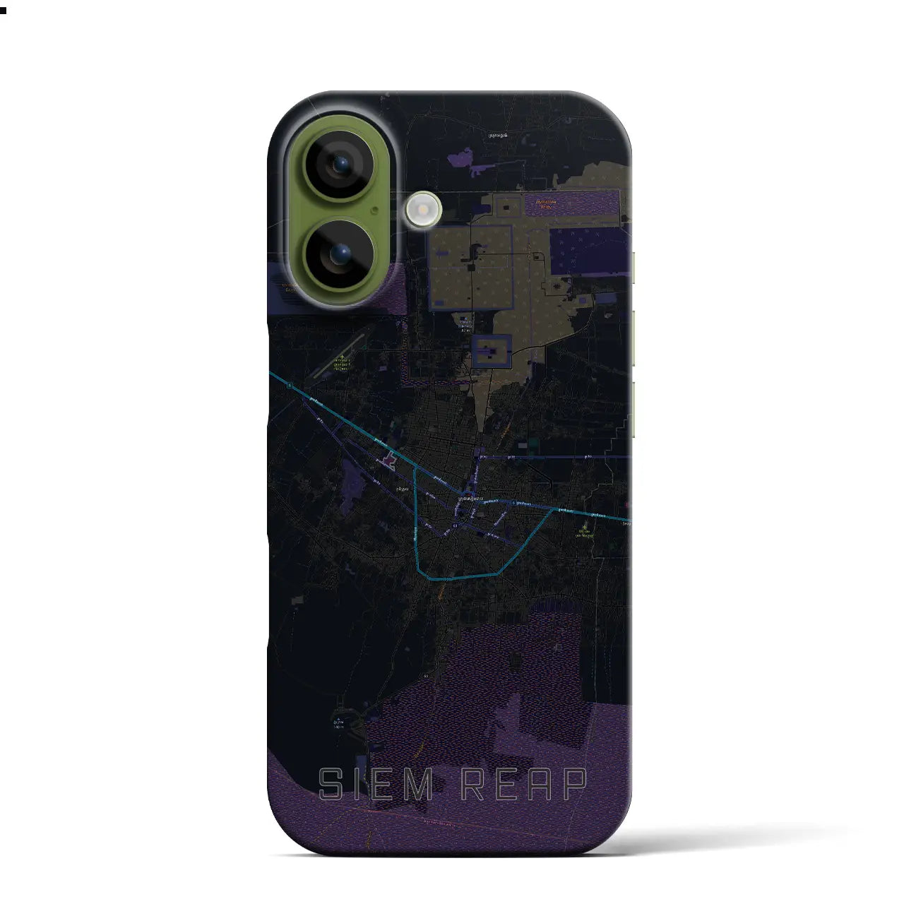 【シェムリアップ(カンボジア)】地図柄iPhoneケース(バックカバータイプ)