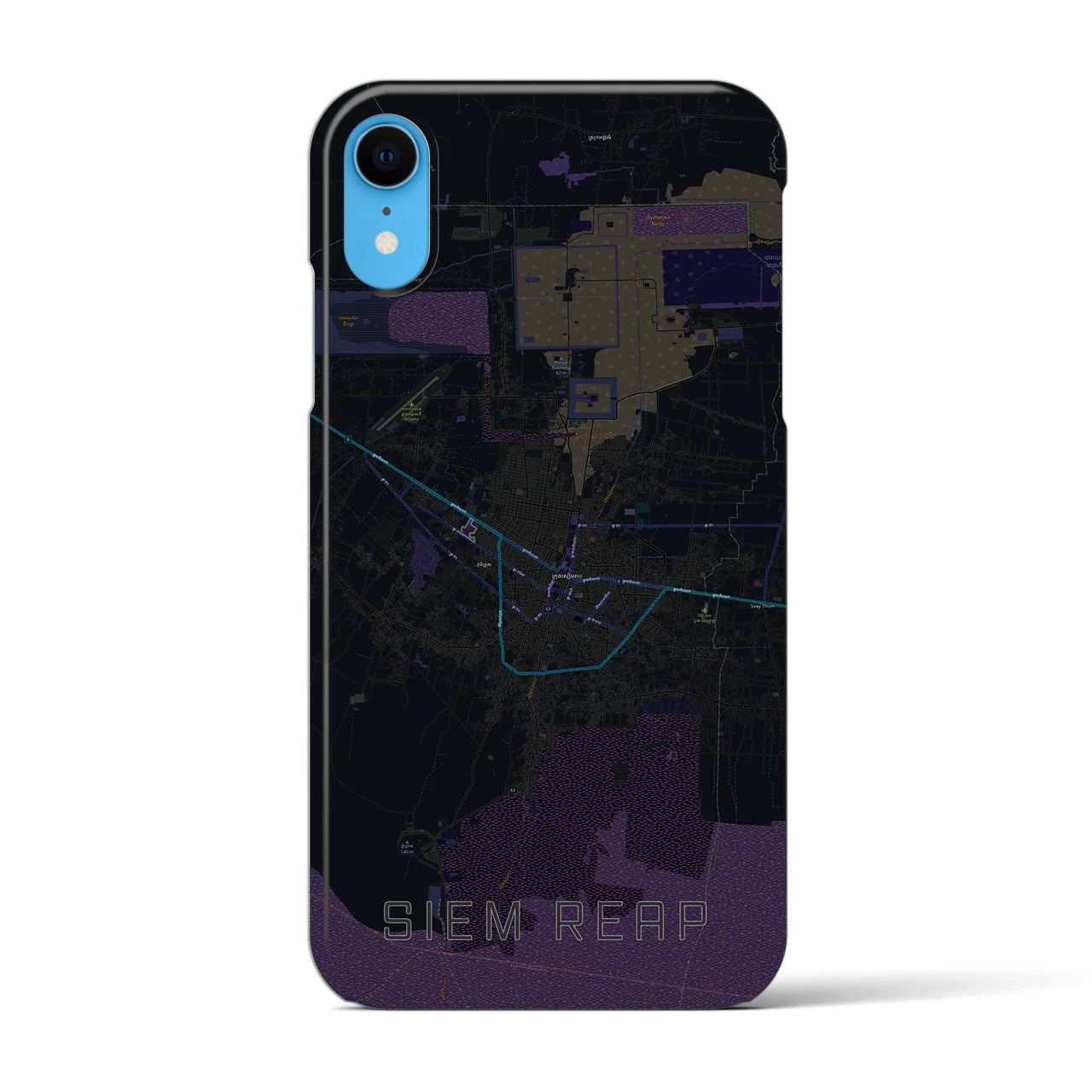 【シェムリアップ(カンボジア)】地図柄iPhoneケース(バックカバータイプ)