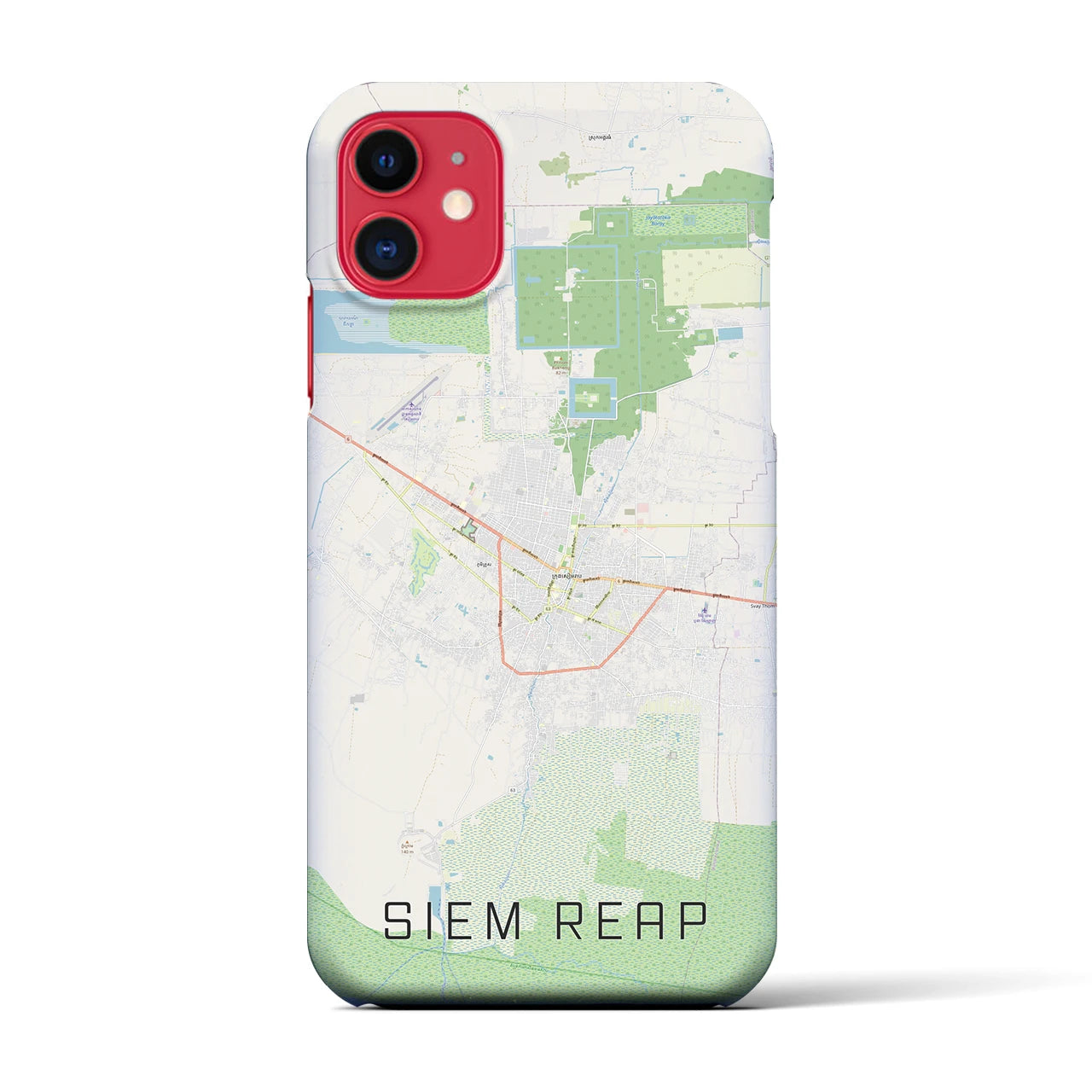 【シェムリアップ(カンボジア)】地図柄iPhoneケース(バックカバータイプ)