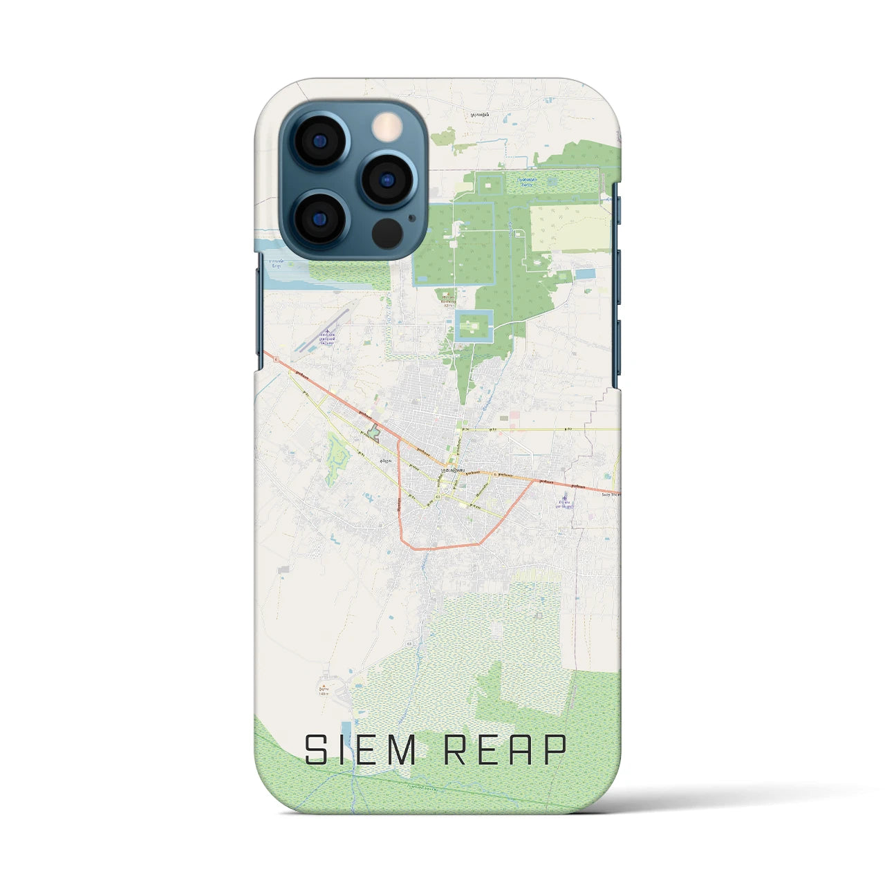 【シェムリアップ(カンボジア)】地図柄iPhoneケース(バックカバータイプ)