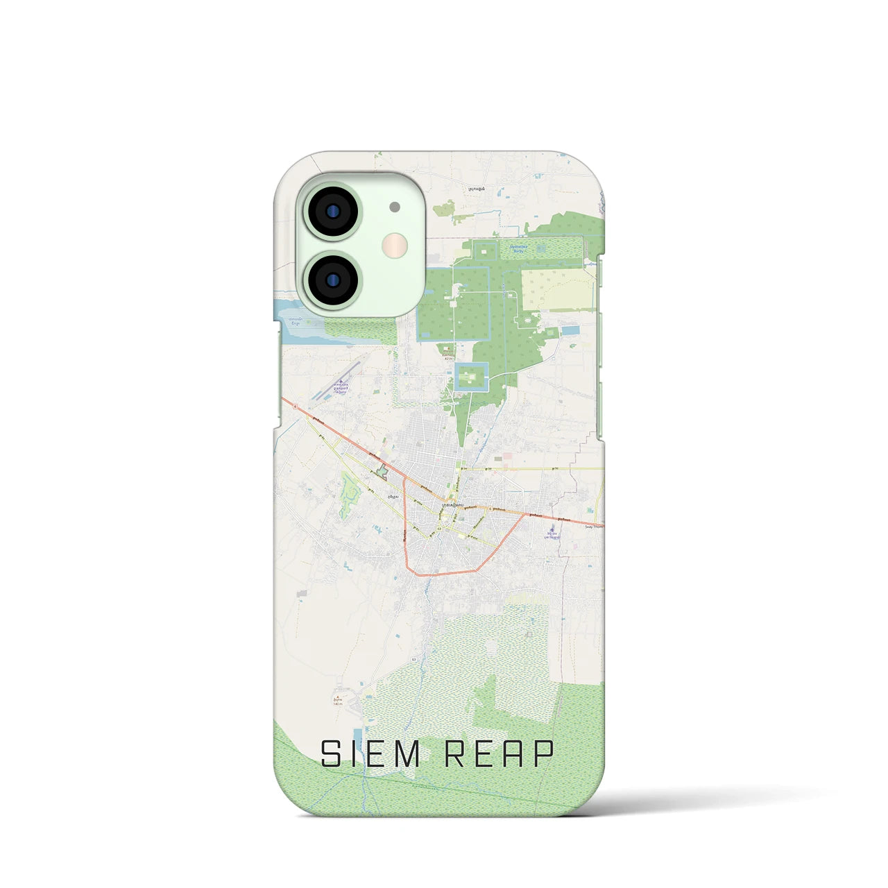 【シェムリアップ(カンボジア)】地図柄iPhoneケース(バックカバータイプ)