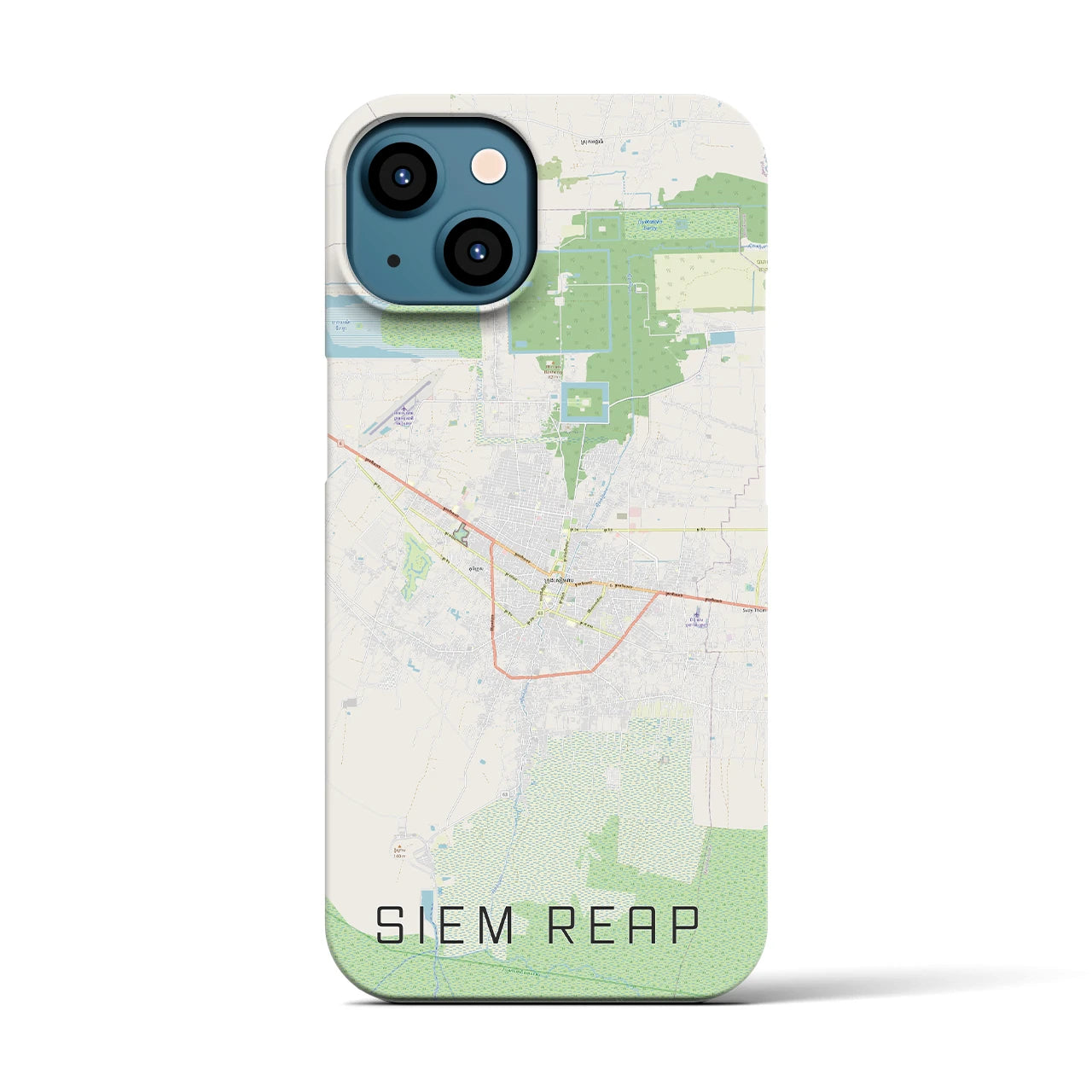 【シェムリアップ(カンボジア)】地図柄iPhoneケース(バックカバータイプ)