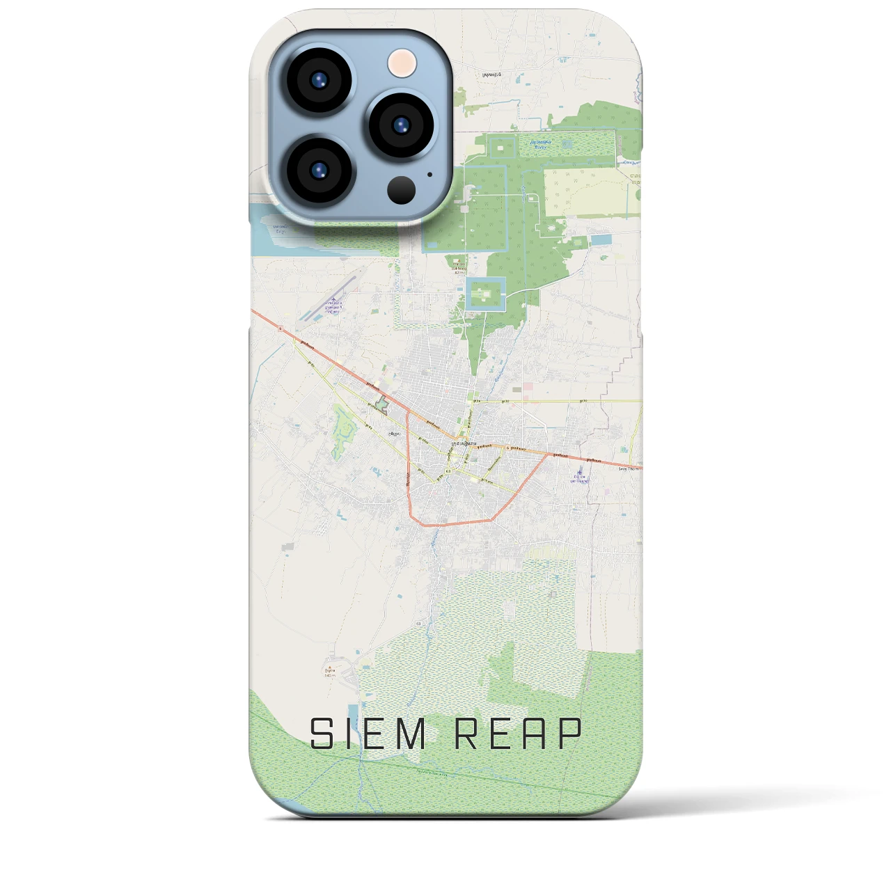 【シェムリアップ(カンボジア)】地図柄iPhoneケース(バックカバータイプ)