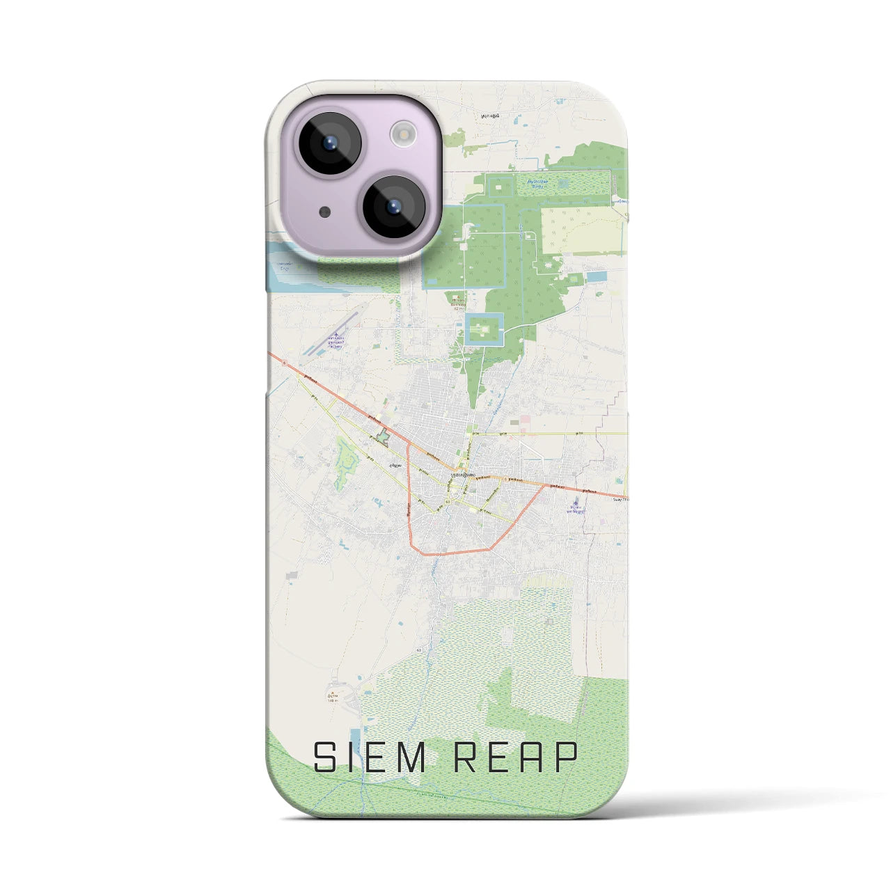 【シェムリアップ(カンボジア)】地図柄iPhoneケース(バックカバータイプ)