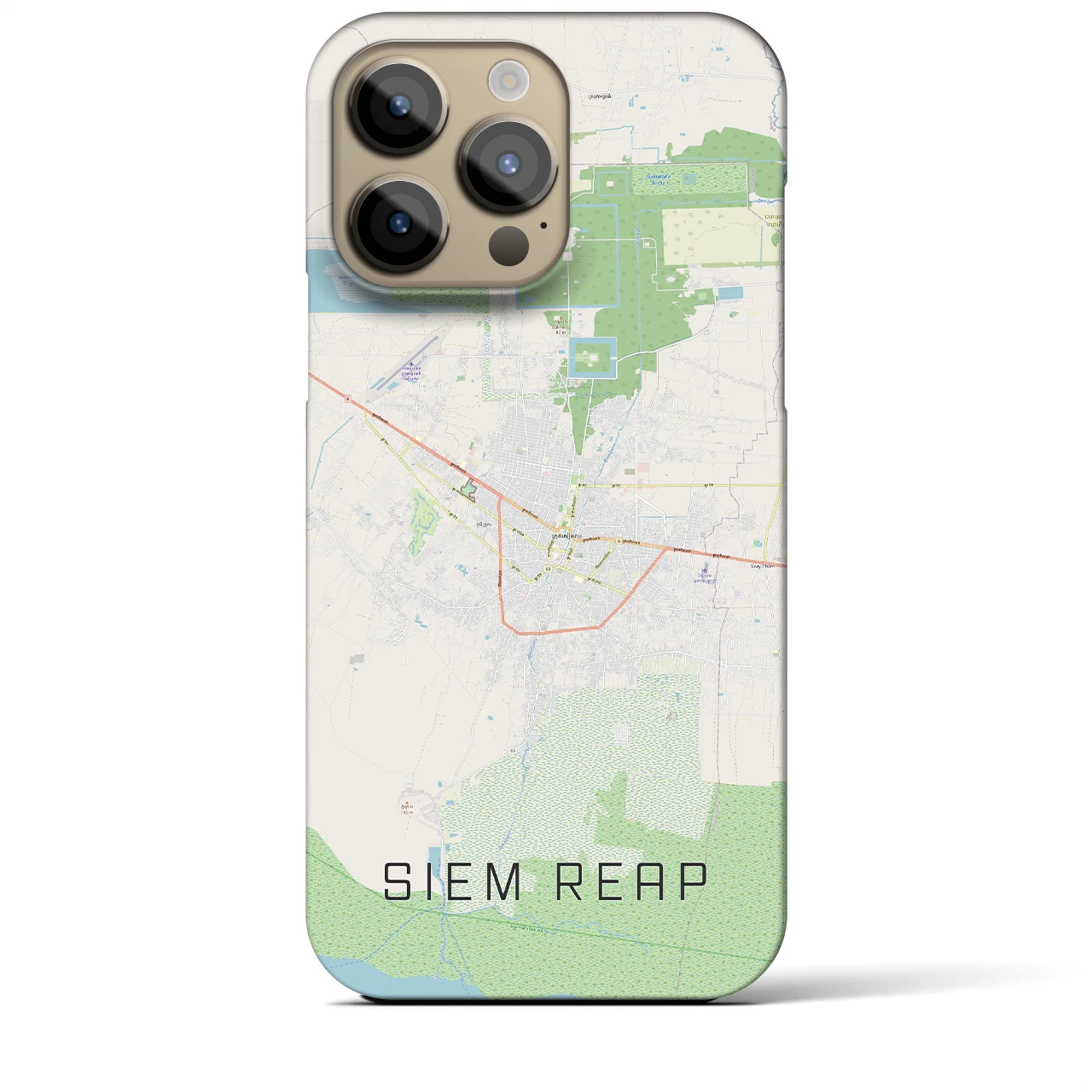 【シェムリアップ(カンボジア)】地図柄iPhoneケース(バックカバータイプ)
