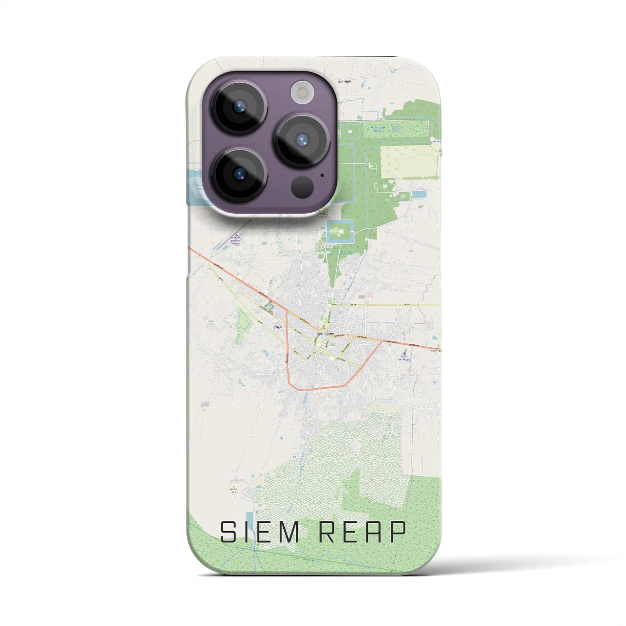 【シェムリアップ(カンボジア)】地図柄iPhoneケース(バックカバータイプ)