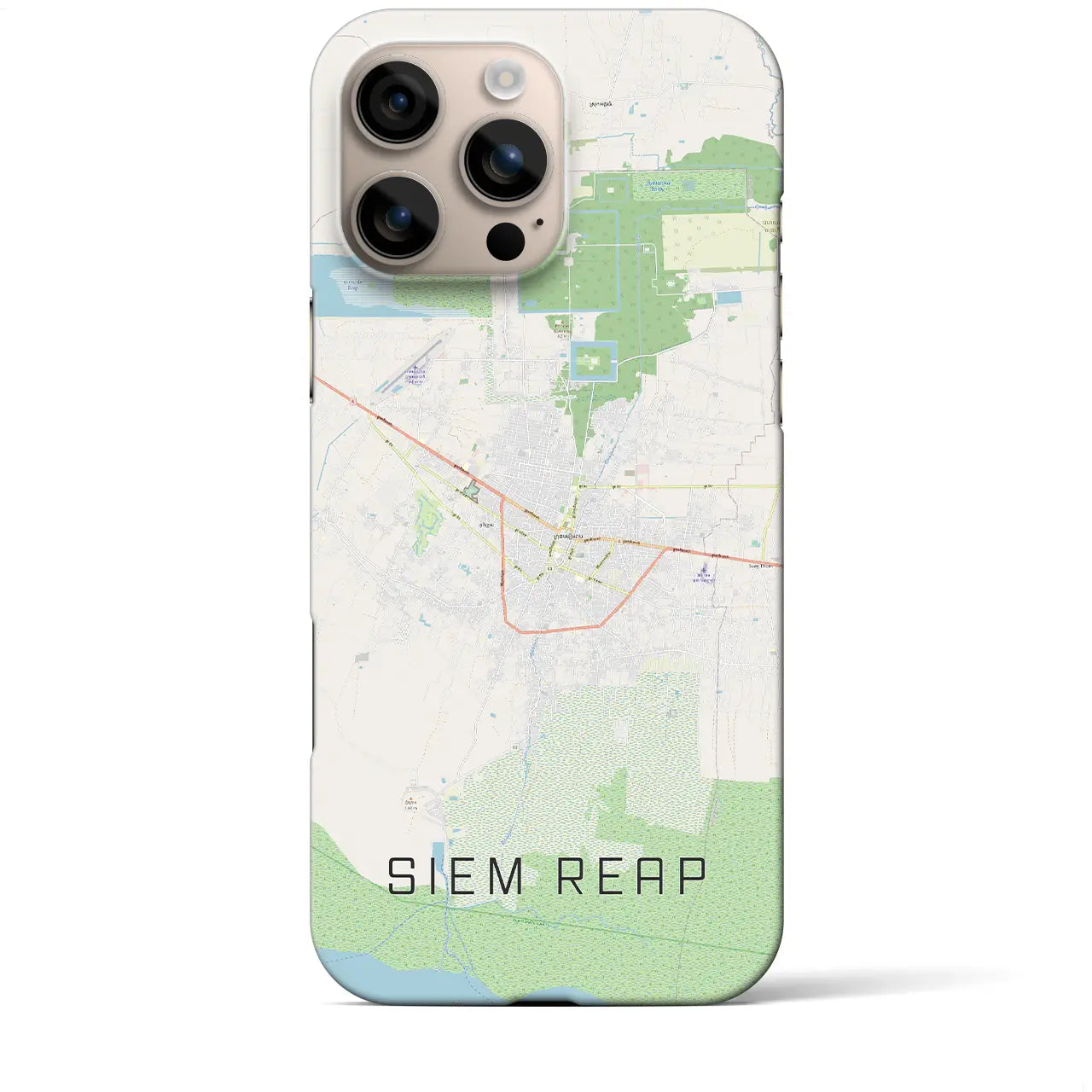 【シェムリアップ(カンボジア)】地図柄iPhoneケース(バックカバータイプ)