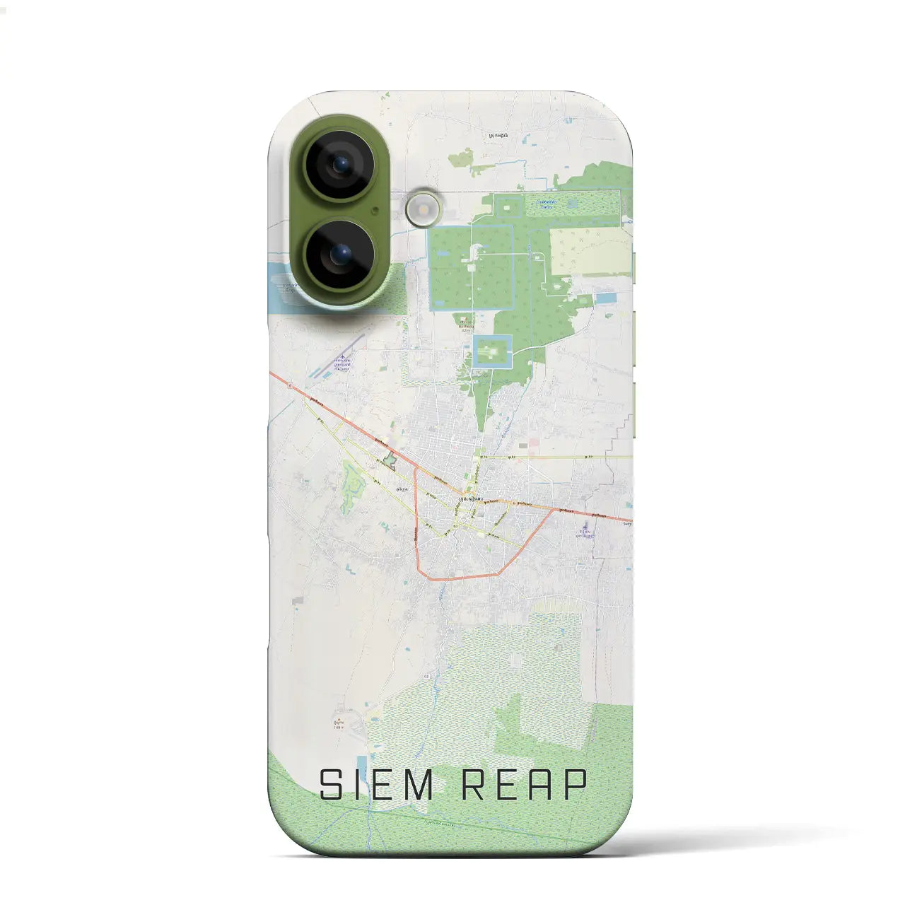 【シェムリアップ(カンボジア)】地図柄iPhoneケース(バックカバータイプ)