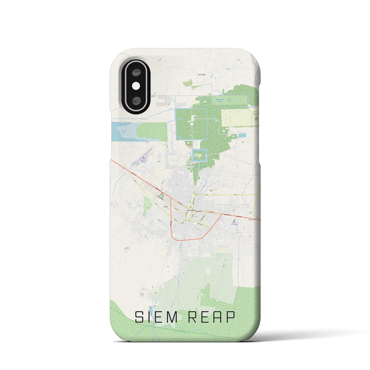 【シェムリアップ(カンボジア)】地図柄iPhoneケース(バックカバータイプ)