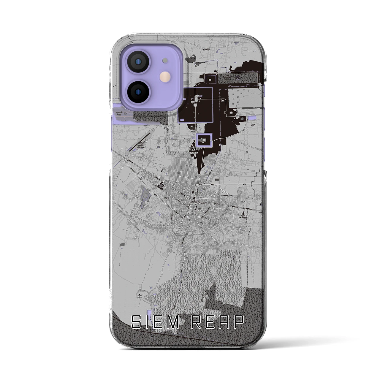【シェムリアップ(カンボジア)】地図柄iPhoneケース(クリアタイプ)