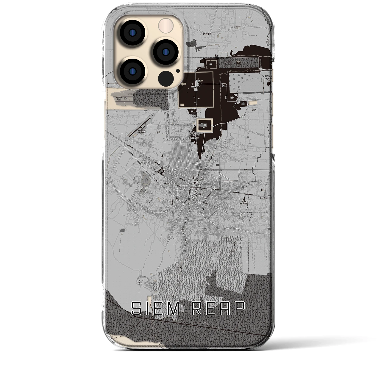 【シェムリアップ(カンボジア)】地図柄iPhoneケース(クリアタイプ)