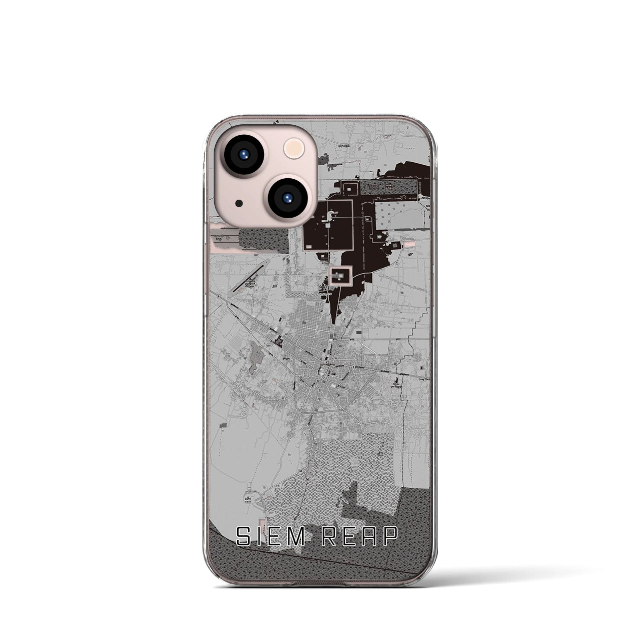 【シェムリアップ(カンボジア)】地図柄iPhoneケース(クリアタイプ)