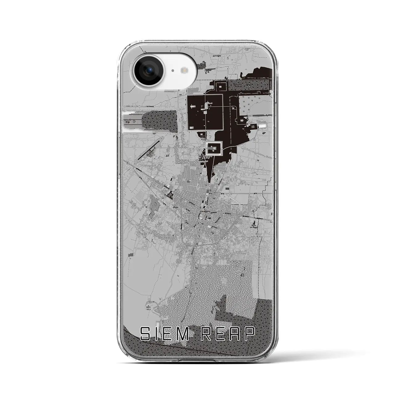 【シェムリアップ(カンボジア)】地図柄iPhoneケース(クリアタイプ)