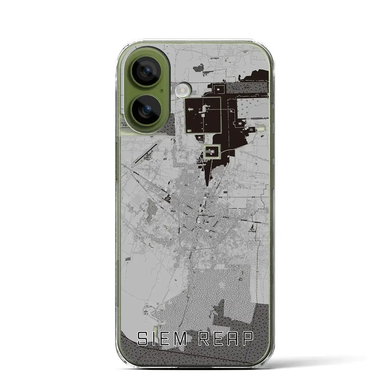 【シェムリアップ(カンボジア)】地図柄iPhoneケース(クリアタイプ)