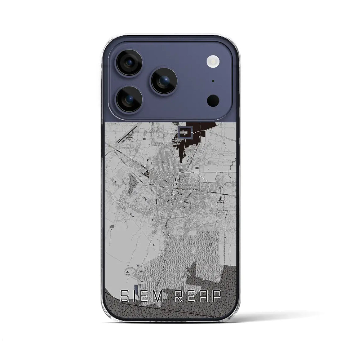 【シェムリアップ(カンボジア)】地図柄iPhoneケース(クリアタイプ)
