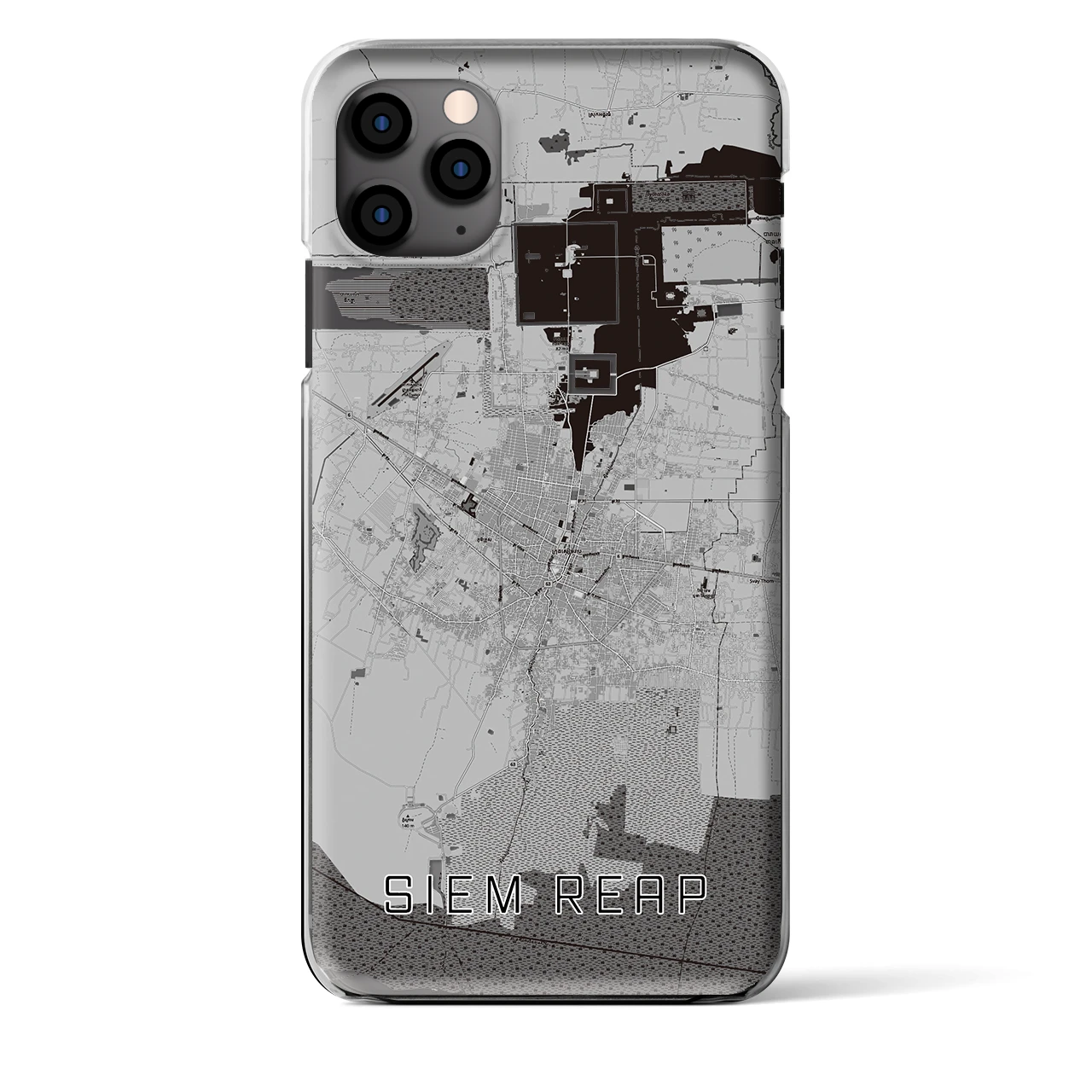 【シェムリアップ(カンボジア)】地図柄iPhoneケース(クリアタイプ)