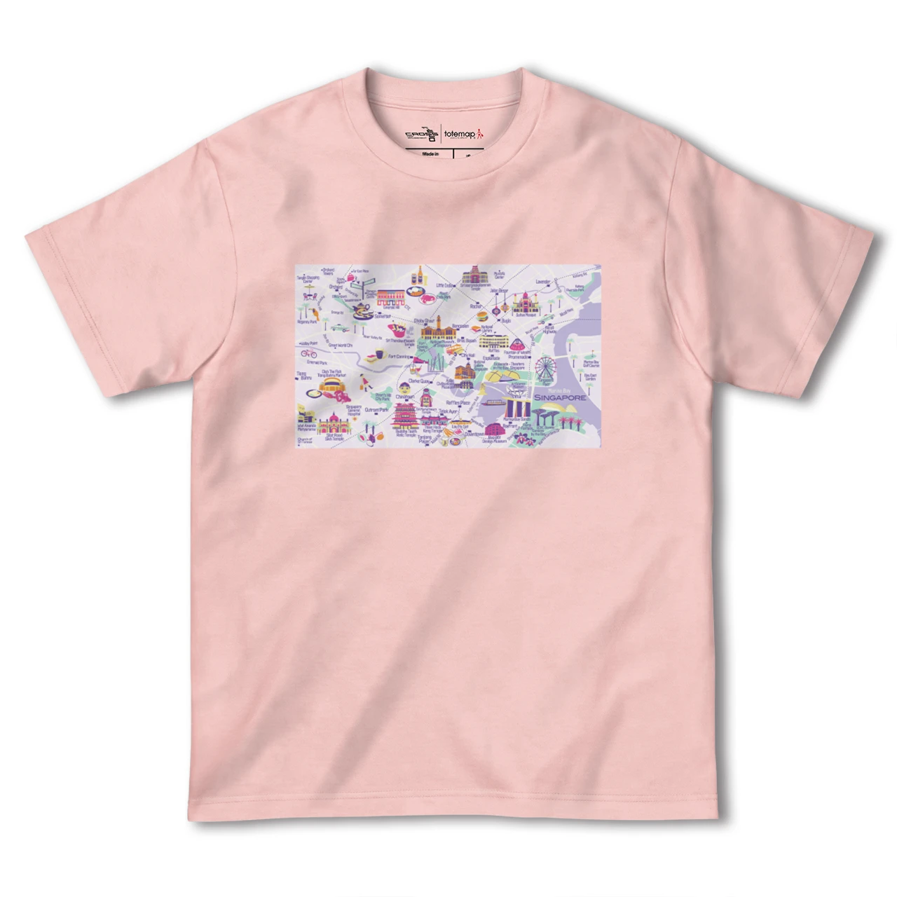 【シンガポール】イラストマップTシャツ