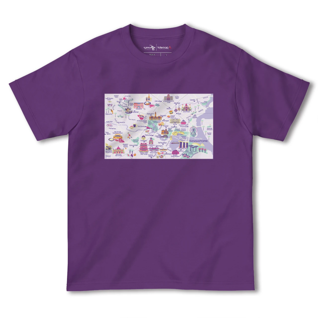 【シンガポール】イラストマップTシャツ