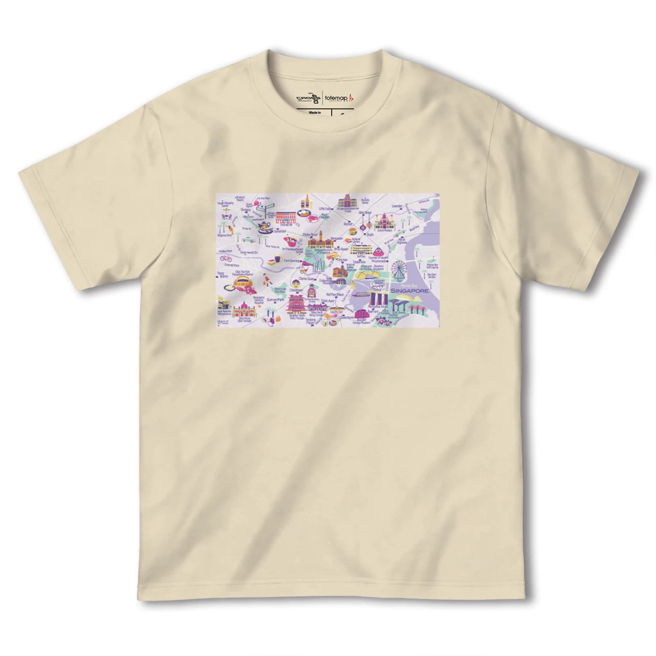 【シンガポール】イラストマップTシャツ