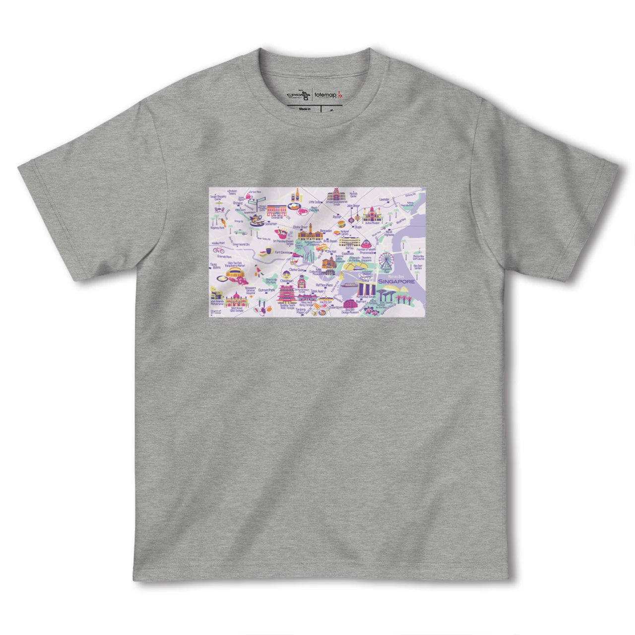 【シンガポール】イラストマップTシャツ