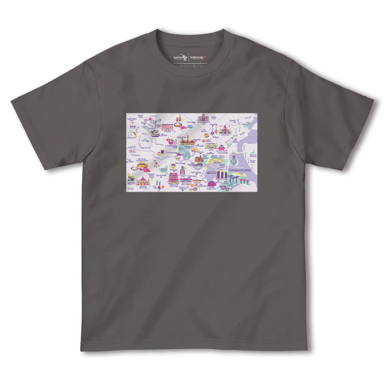 【シンガポール】イラストマップTシャツ