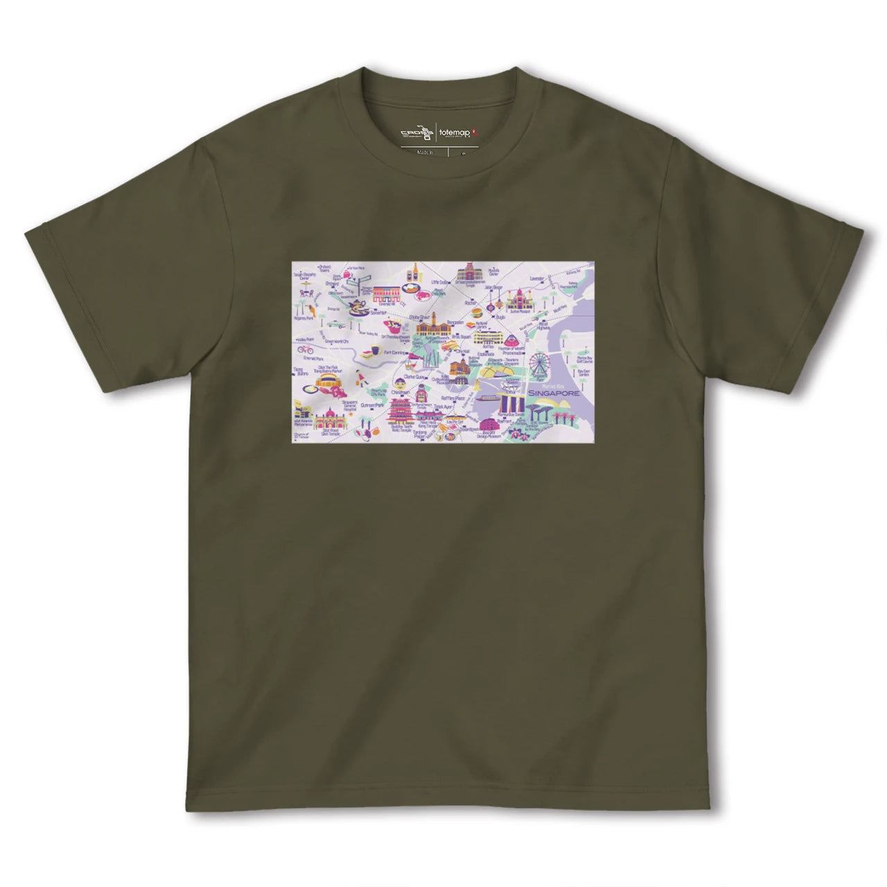 【シンガポール】イラストマップTシャツ