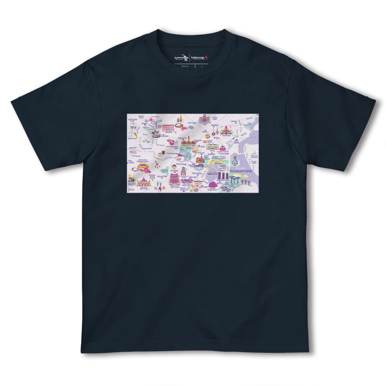 【シンガポール】イラストマップTシャツ
