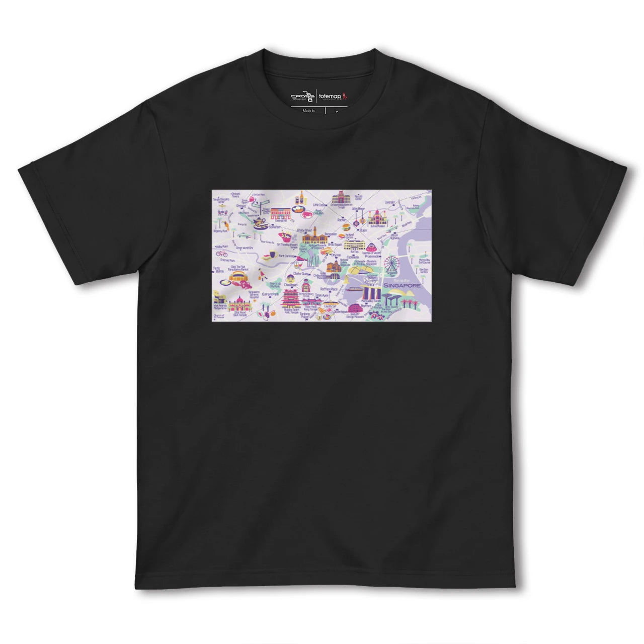 【シンガポール】イラストマップTシャツ