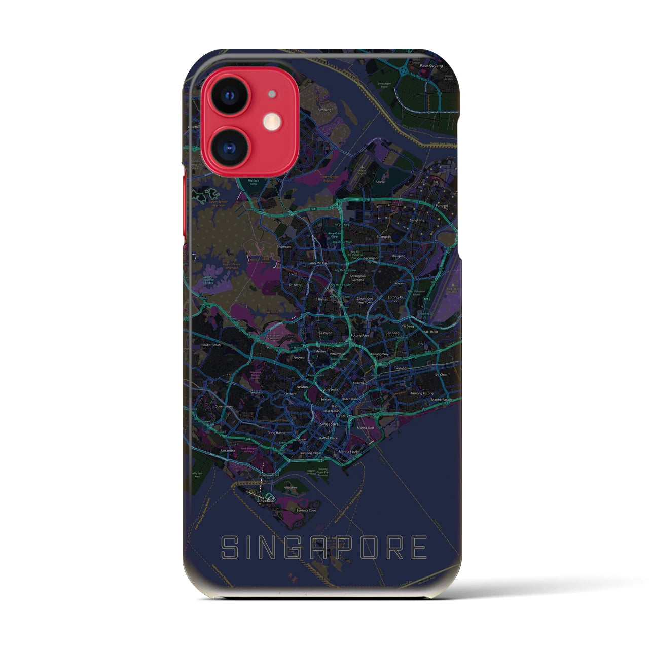 【シンガポール】地図柄iPhoneケース(バックカバータイプ)