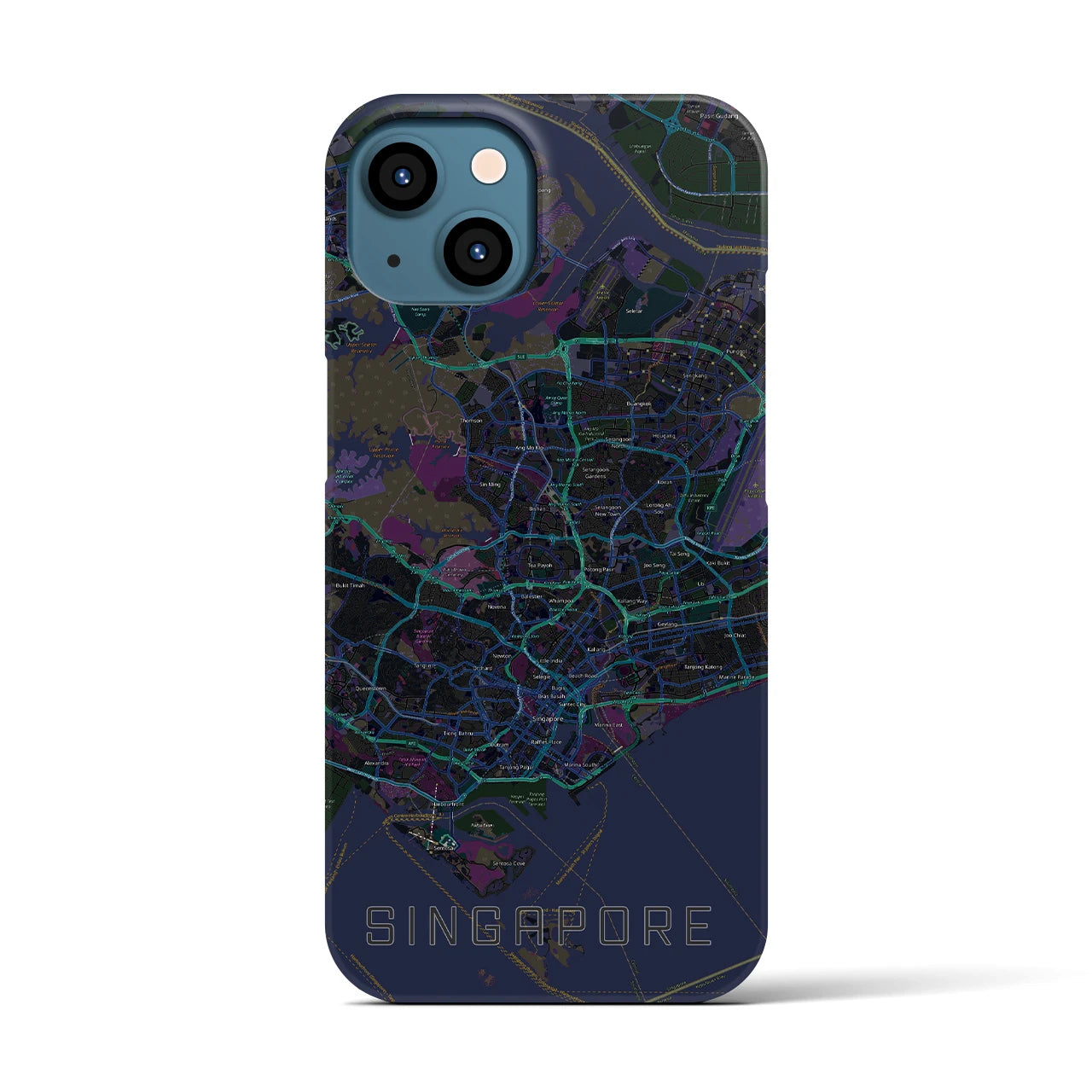 【シンガポール】地図柄iPhoneケース(バックカバータイプ)