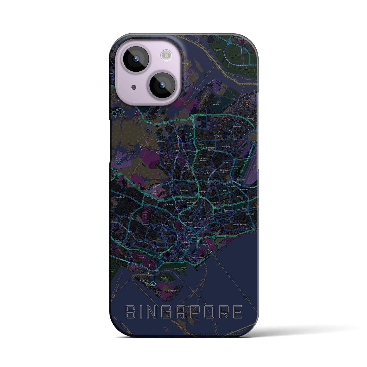 【シンガポール】地図柄iPhoneケース(バックカバータイプ)