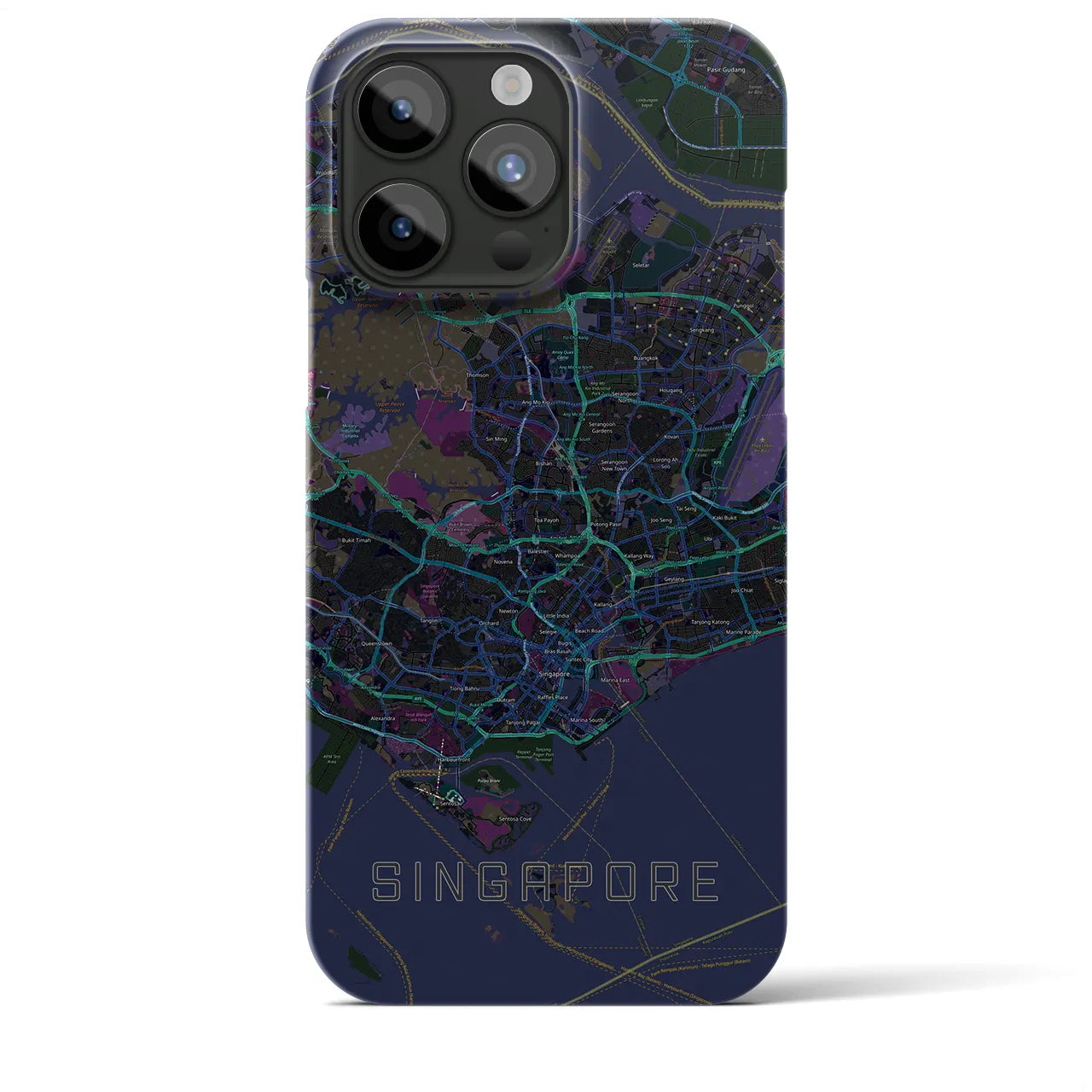 【シンガポール】地図柄iPhoneケース(バックカバータイプ)