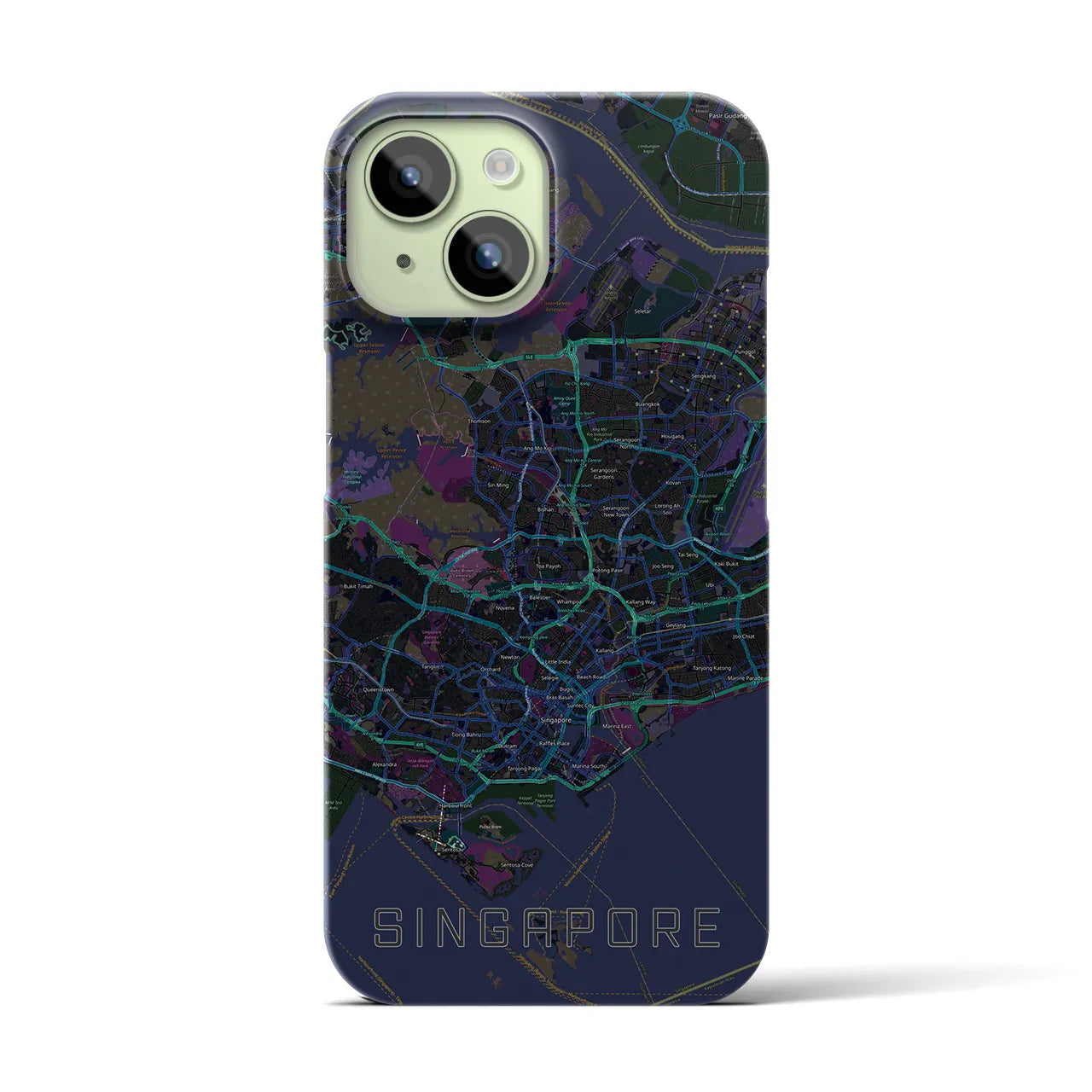 【シンガポール】地図柄iPhoneケース(バックカバータイプ)
