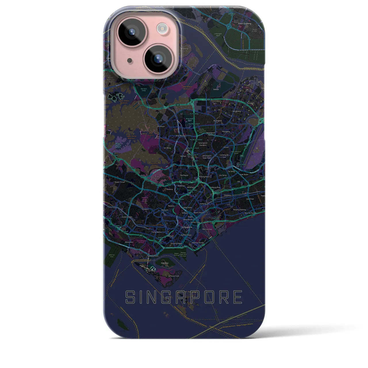 【シンガポール】地図柄iPhoneケース(バックカバータイプ)