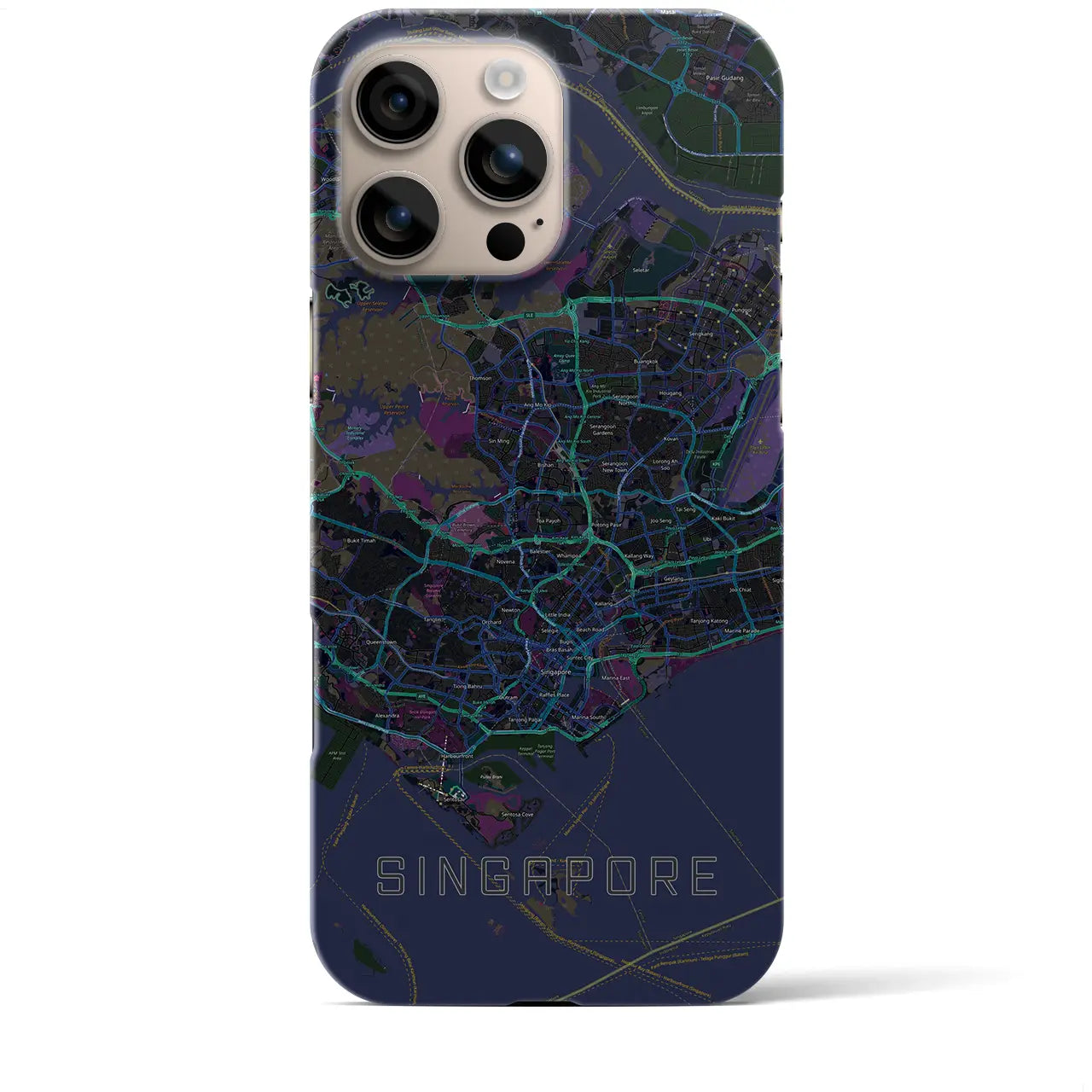 【シンガポール】地図柄iPhoneケース(バックカバータイプ)