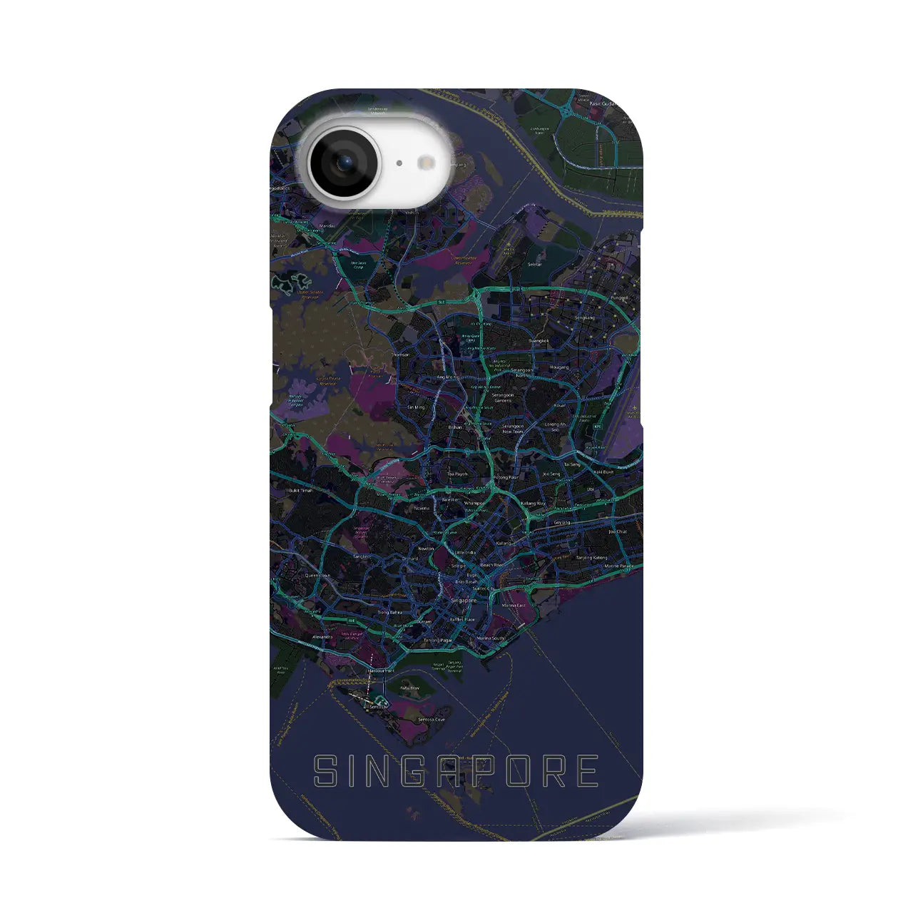 【シンガポール】地図柄iPhoneケース(バックカバータイプ)