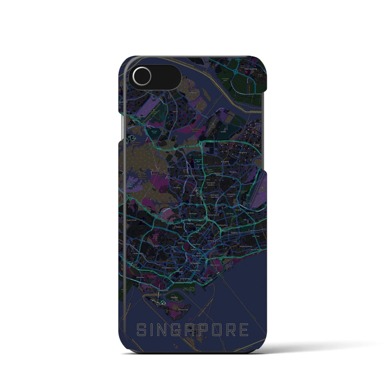 【シンガポール】地図柄iPhoneケース(バックカバータイプ)