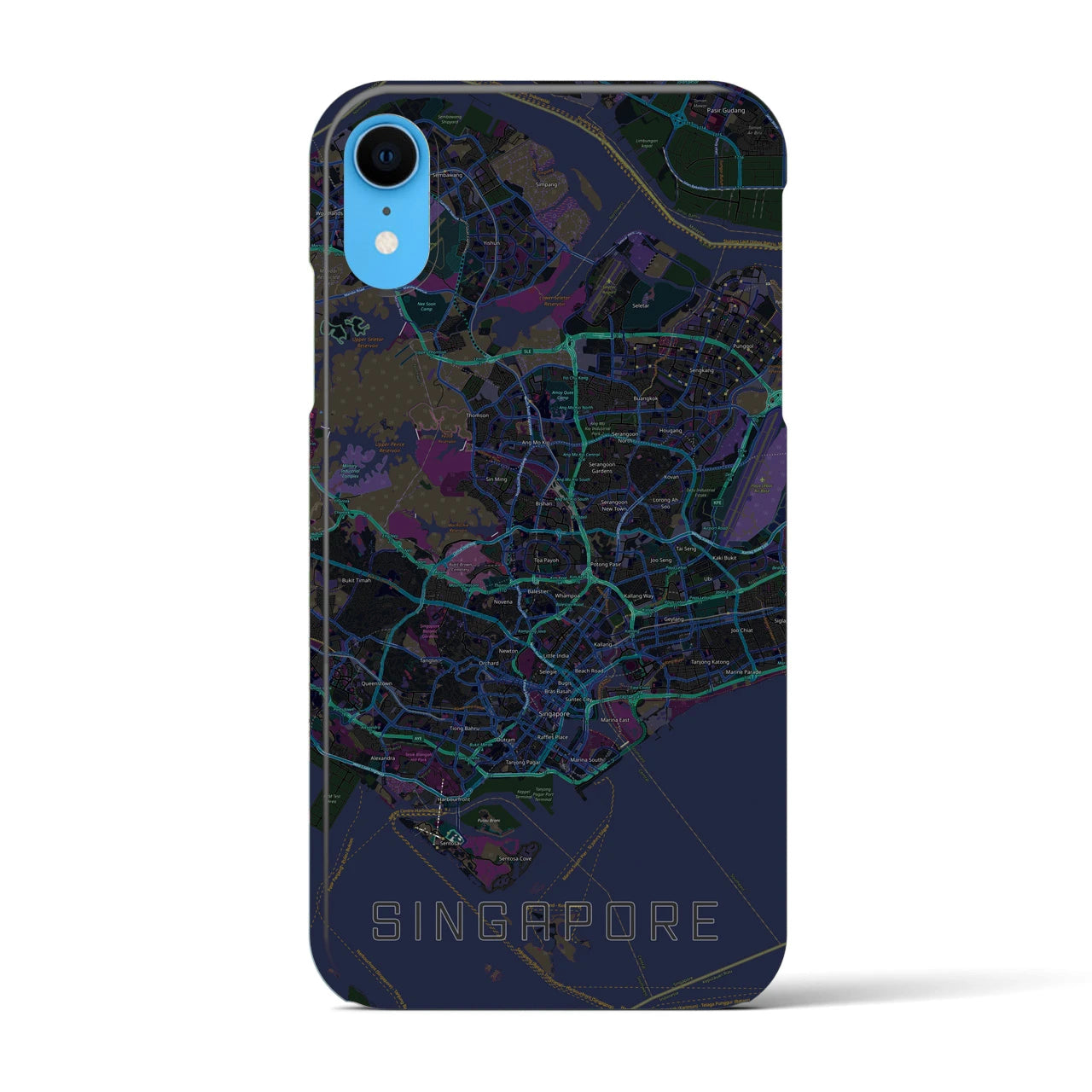 【シンガポール】地図柄iPhoneケース(バックカバータイプ)