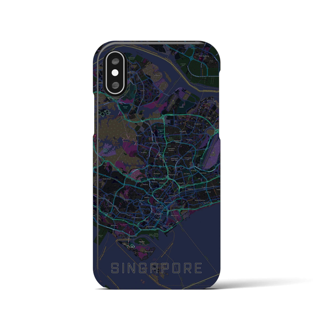 【シンガポール】地図柄iPhoneケース(バックカバータイプ)
