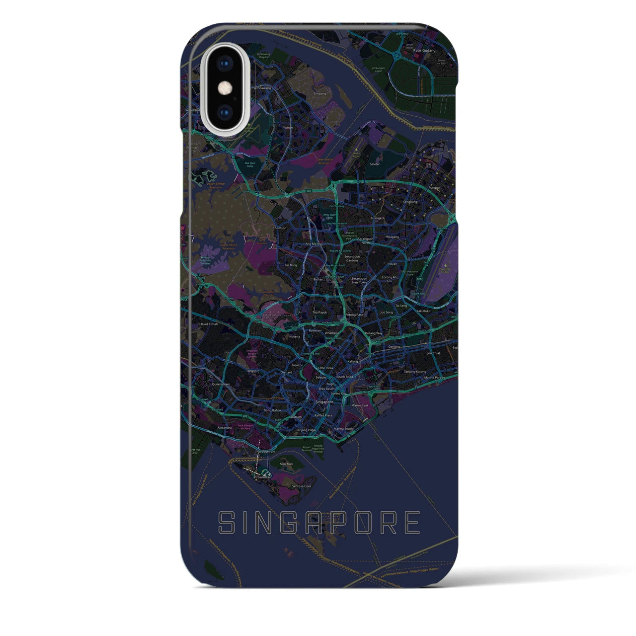 【シンガポール】地図柄iPhoneケース(バックカバータイプ)