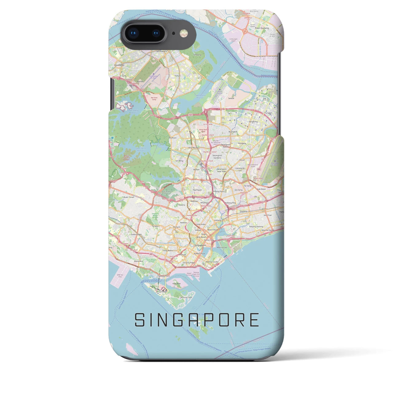 【シンガポール】地図柄iPhoneケース(バックカバータイプ)
