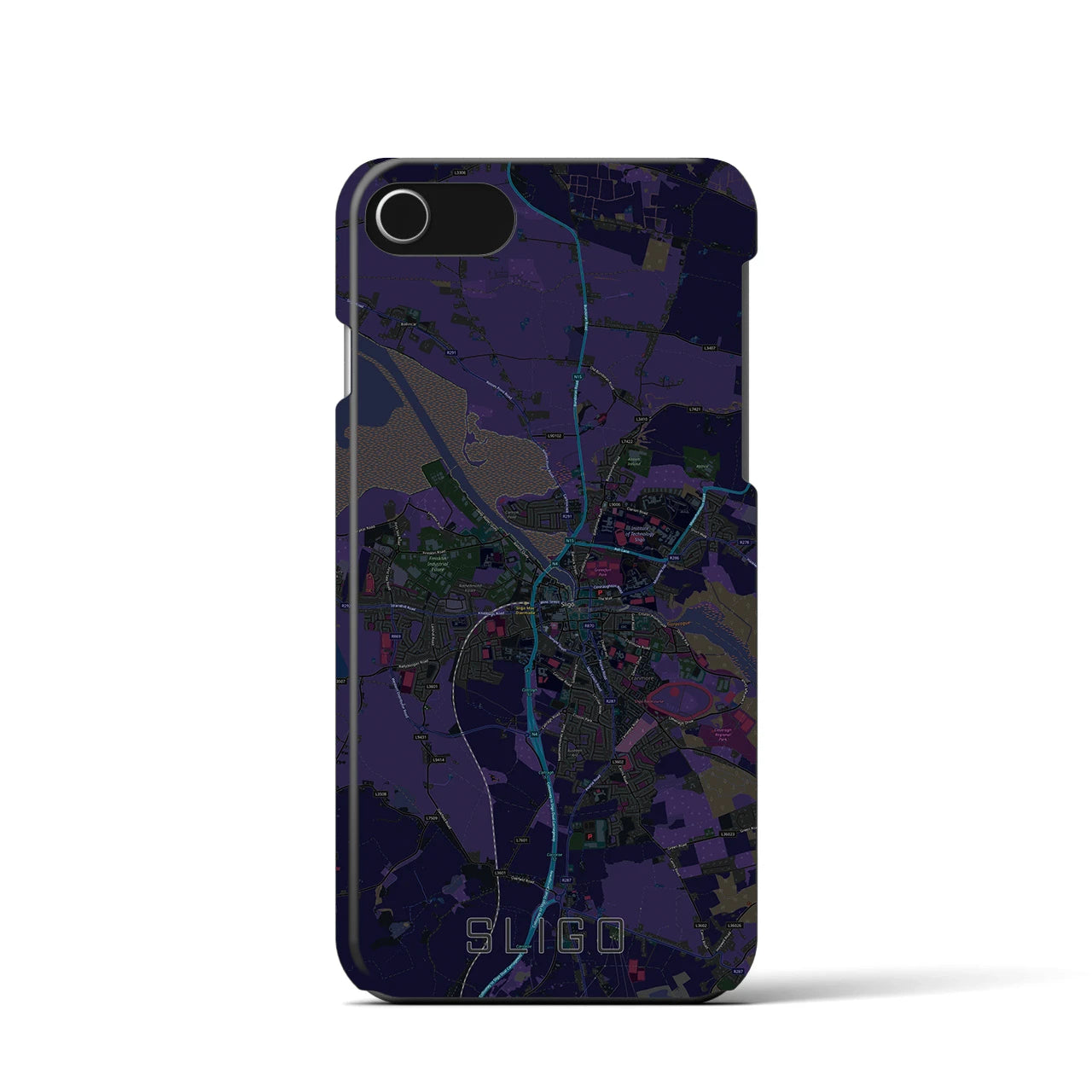 【スライゴ(アイルランド)】地図柄iPhoneケース(バックカバータイプ)